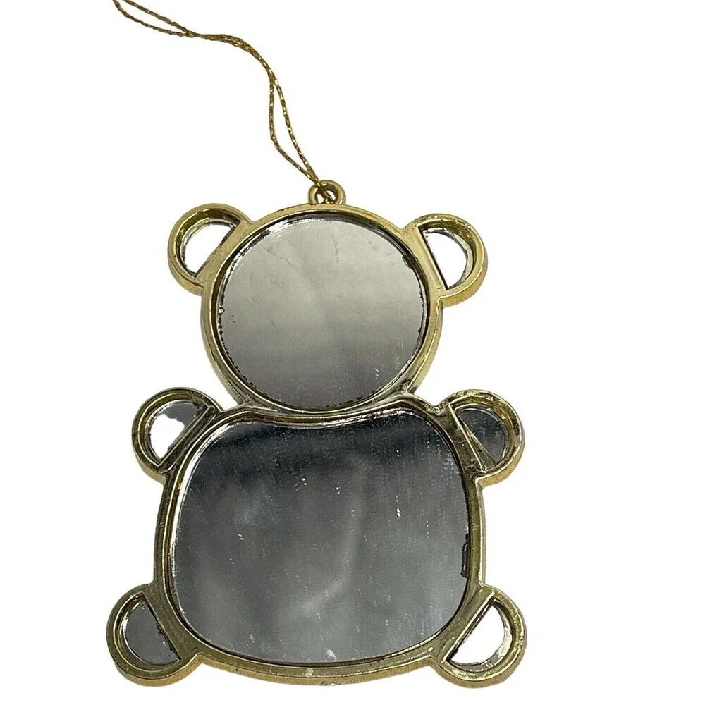 Stained Glass Teddy Bear Suncatcher Ornament 3”